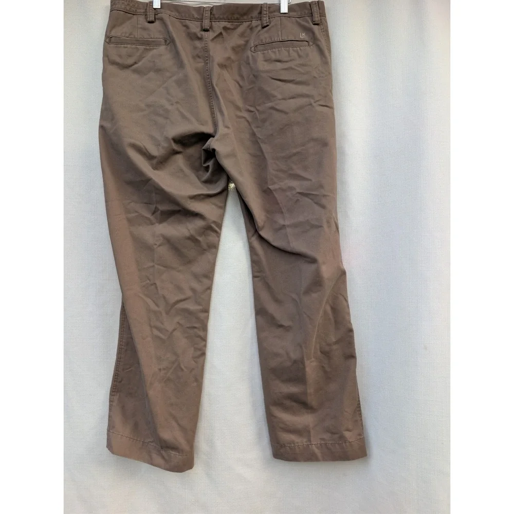 HAGGAR Life Khaki Pants Mens 40x32 Brown Relaxed Straight Repreve Blend